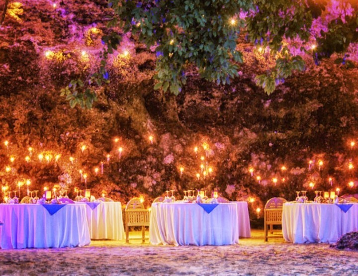 Romantic dinner in a cave restaurant