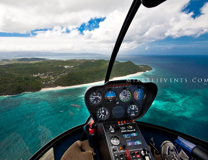 Helicopter flight over Bali